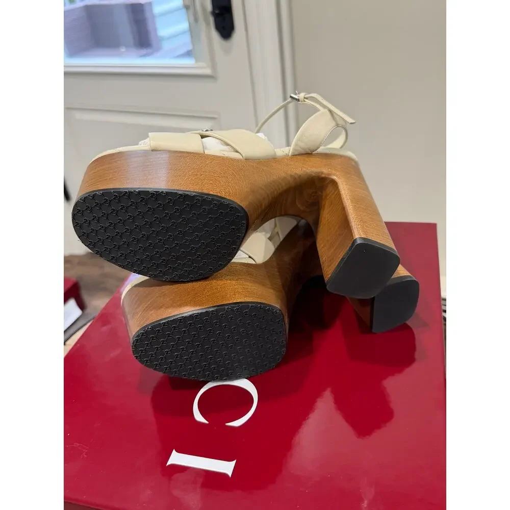 Gucci Platform Sandals White Leather Size 37.5 Brand New in Box - Picture 13 of 13